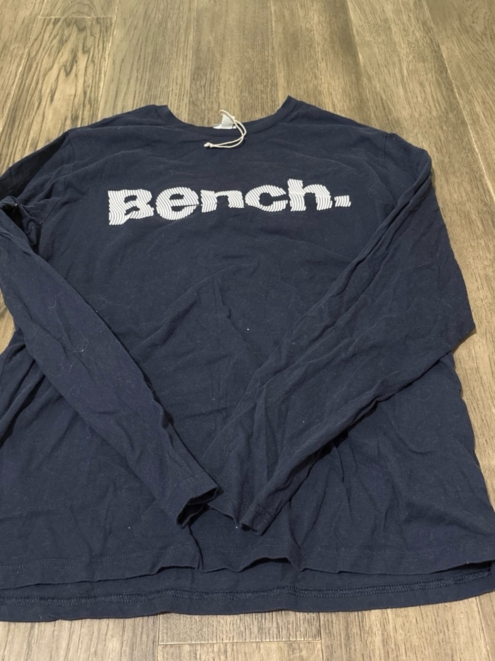 Bench Men’s Long Sleeve Logo Tee - Dark Blue with White Logo
